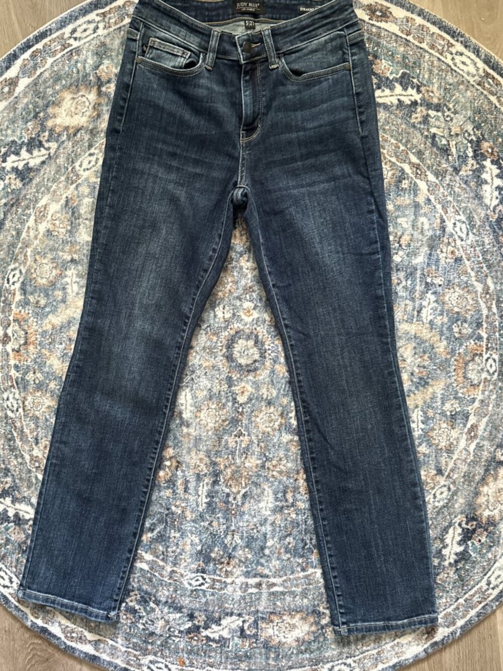 Judy Blue Anya Dark Wash Mid Rise Straight Leg Jean